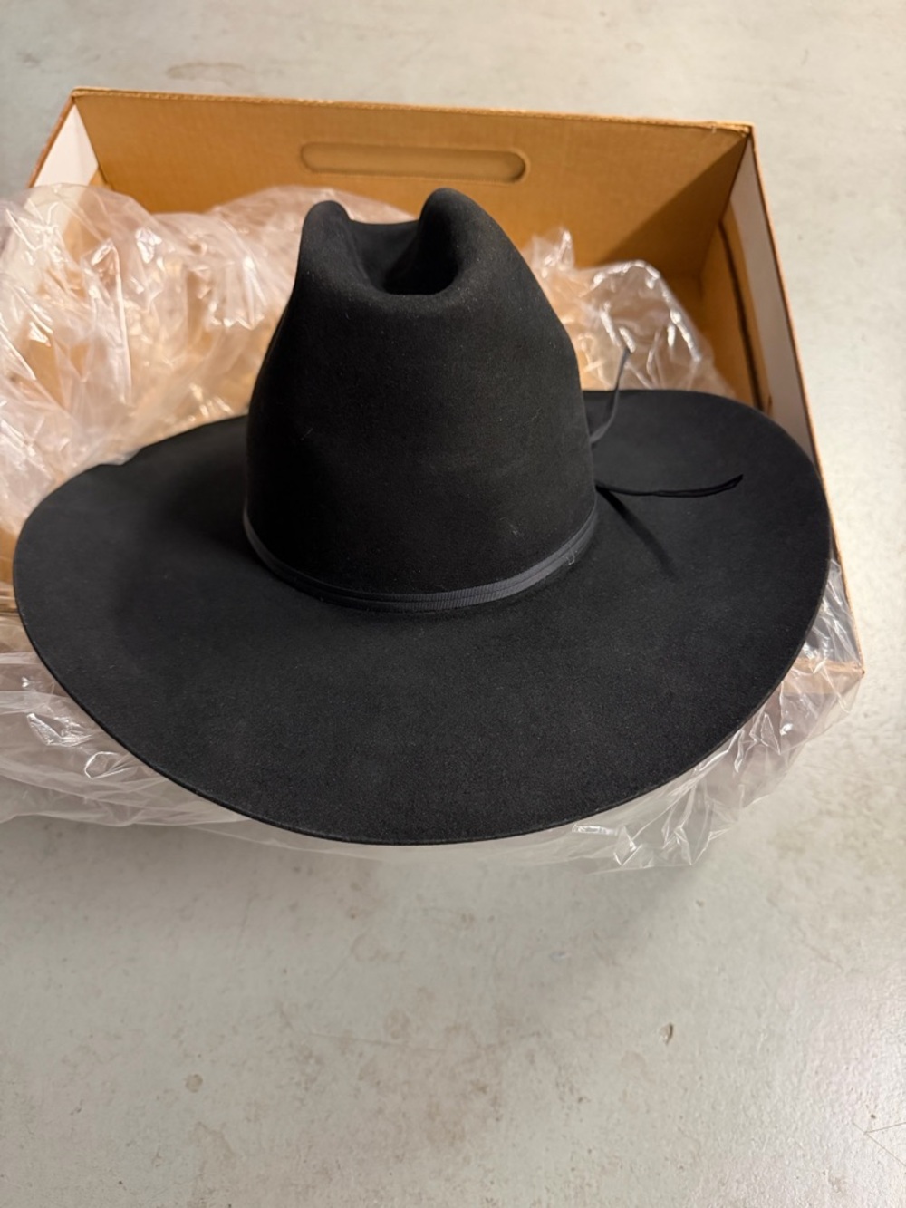 Resistol 15x Beaver Wide Brim Black Felt Cowboy Hat 7 1/8